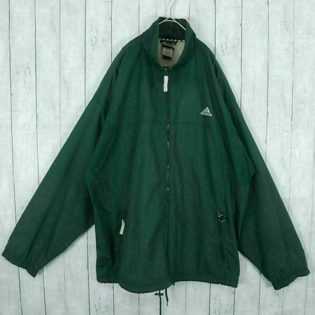 【希少】アディダス 90s ブルゾン グリーン XL 刺繍ロゴ 入手困難 一点物 メンズのジャケット/アウター(ブルゾン)の商品写真