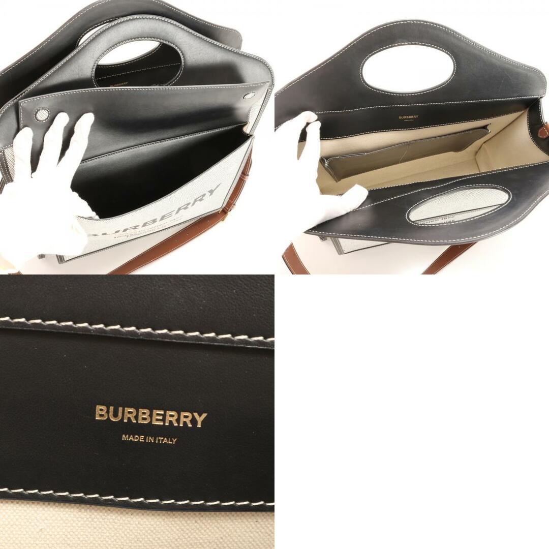 BURBERRY(バーバリー)の新品同様 バーバリー ミディアム ポケット バッグ 2WAY ショルダーバッグ 斜め掛け ハンド トート 黒 レザー A4 レディース EEM AA8-5 レディースのバッグ(ショルダーバッグ)の商品写真