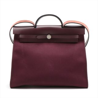 エルメス(Hermes)のエルメス エールバッグジップMM トワルオフィシエ×カーフレザー  パープ(ショルダーバッグ)