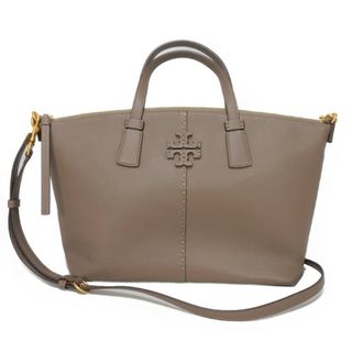 トリーバーチ(Tory Burch)のTory Burch トリーバーチ マックグロー トップジップ サッチェル グレー 2WAY ショルダーバッグ ダブルT ロゴ シルバーメープル ハンドバッグ 64458(ハンドバッグ)