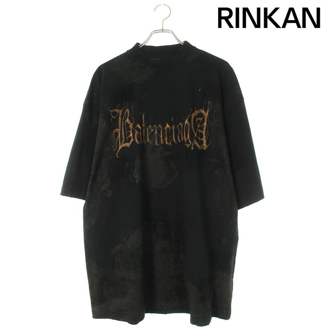 Balenciaga(バレンシアガ)のバレンシアガ  23AW  744439 TOVE1 ダメージ加工HEAVY METALロゴTシャツ メンズ XXS メンズのトップス(Tシャツ/カットソー(半袖/袖なし))の商品写真