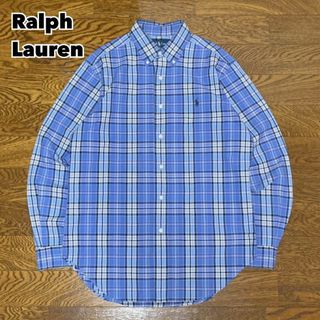 Ralph Lauren - Ralph Lauren ラルフローレン チェックシャツ 刺繍ロゴ 青 ブルー