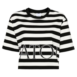 パトゥ(PATOU)の新品未使用！送料込み★PATOU★ボクシーストライプ ボーダー ロゴTシャツ(Tシャツ(半袖/袖なし))