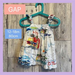 ベビーギャップ(babyGAP)のbaby GAP ベビー ギャップ マップ柄 ワンピース チュニック 80cm(ワンピース)