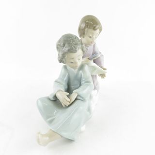 美品 LLADRO リヤドロ 5727 可愛い天使 翼を大切に 天使のお手入れ フィギュリン 陶磁器 兄弟 エンジェル 置物 人形 西洋オブジェ SU6088E (置物)