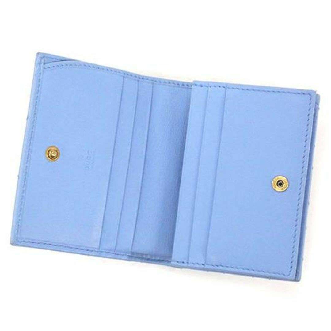Gucci(グッチ)のグッチ 財布 443125 GUCCI キルティング・レザー GGマーモント 二つ折り財布 ライトブルー T-YJ05723 レディースのファッション小物(財布)の商品写真