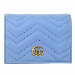 Gucci - グッチ 財布 443125 GUCCI キルティング・レザー GGマーモント 二つ折り財布 ライトブルー T-YJ05723