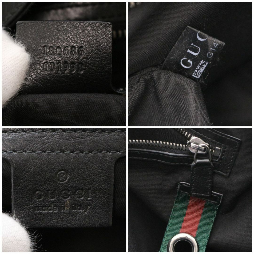 Gucci(グッチ)のグッチ 180686 ショルダーバッグ レザー 本革 黒 ブラック GUCCI レディースのバッグ(ショルダーバッグ)の商品写真