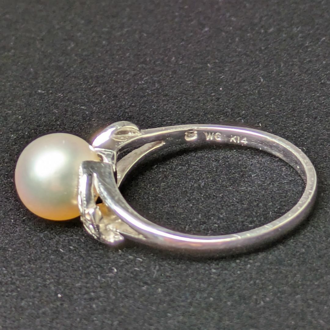 MIKIMOTO(ミキモト)の956 ミキモトパールリングK14WGホワイトゴールド7.5mm12号 レディースのアクセサリー(リング(指輪))の商品写真