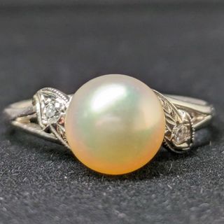 ミキモト(MIKIMOTO)の956 ミキモトパールリングK14WGホワイトゴールド7.5mm12号(リング(指輪))