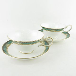 ウェッジウッド(WEDGWOOD)の美品 WEDGWOOD ウェッジウッド LAMBOURN ランボーン ティーカップ＆ソーサー 2客 SU6102E (グラス/カップ)