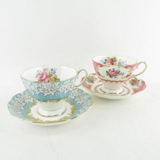 ROYAL ALBERT - 美品 ROYAL ALBERT ロイヤルアルバート レディカーライル＆エンチャントメント カップ＆ソーサー 2客 セット 花柄 フラワー 英国 SU6108E 