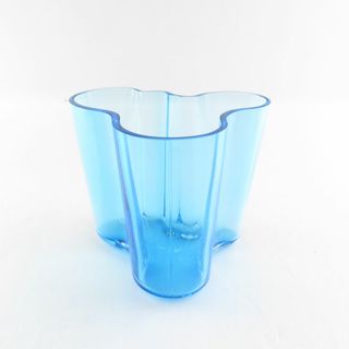 美品 iittala イッタラ アルヴァアアルト 95mm フラワーベース 花瓶 ブルー 希少 レア 北欧 フィンランド SU6902G 