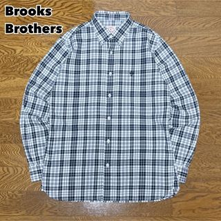 Brooks Brothers ブルックスブラザーズ チェックシャツ 紺×白(Tシャツ/カットソー(七分/長袖))