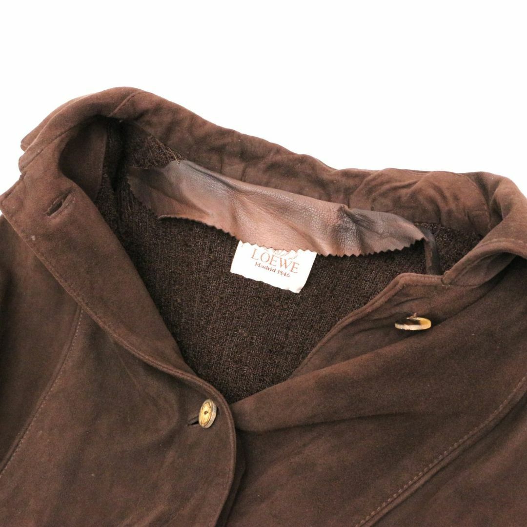 LOEWE(ロエベ)のロエベ コート アウター サイズ 42 レザー 革 スウェード ウール ブラウン メンズのジャケット/アウター(チェスターコート)の商品写真