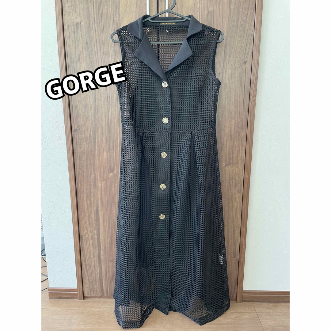 GORGE(ゴージ)のGORGE メッシュワンピース ブラック レディースのワンピース(ロングワンピース/マキシワンピース)の商品写真