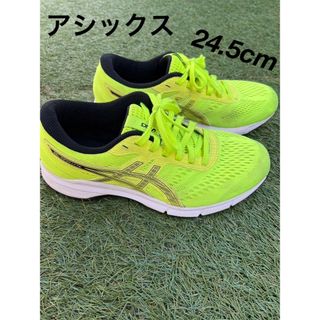 アシックス(asics)のアシックス　24.5cm 蛍光　黄色　レディース　(スニーカー)