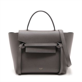 セリーヌ(celine)のセリーヌ ベルトバッグマイクロ レザー  グレー レディース ハンドバッグ(ハンドバッグ)