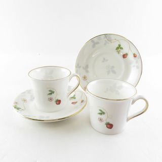 ウェッジウッド(WEDGWOOD)のWEDGWOOD ウェッジウッド ワイルドストロベリー パルテル デミタスカップ＆ソーサー 2客 ペア SM2112H (グラス/カップ)