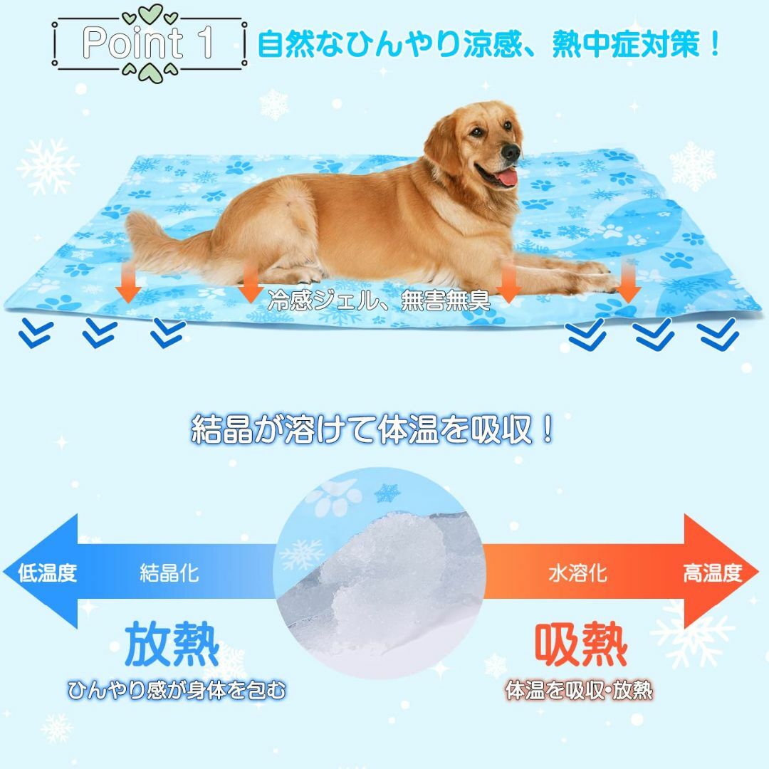 【色: ブルー】Sazuik ペット ひんやりマット 犬 猫 冷却マット 50* その他のペット用品(犬)の商品写真