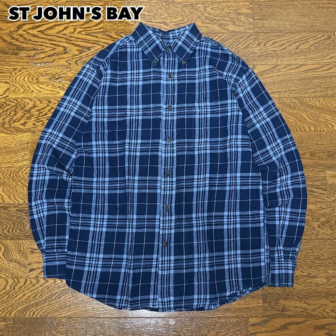 ST JOHN'S BAY セントジョンズベイ ネルシャツ ライトネル チェック メンズのトップス(Tシャツ/カットソー(七分/長袖))の商品写真