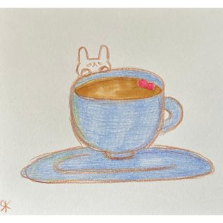 【688】【うさぎの絵】オリジナル手描きアナログイラスト原画　自作創作アート作品(アート/写真)