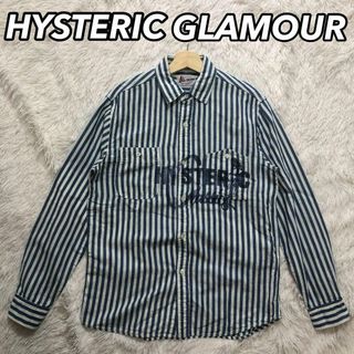 HYSTERIC GLAMOUR - ヒステリックグラマー　長袖シャツ　ヒスガール　ストライプ　L　リネン混　メンズ