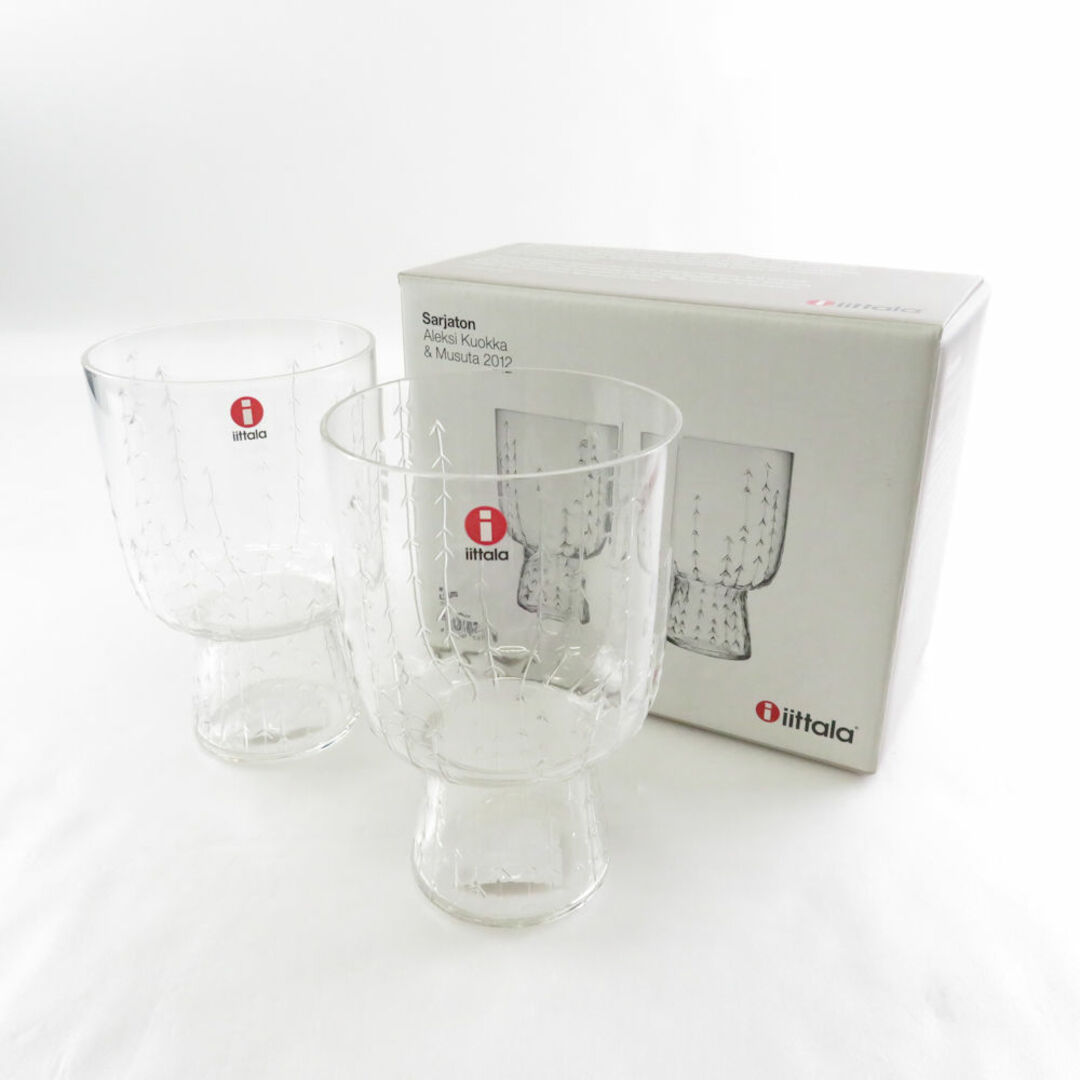 iittala(イッタラ)の未使用 iittala イッタラ Sarjaton サルヤトン 34cl グラス 2点 ペア クリア タンブラー コップ 廃盤 北欧 SU6778G  インテリア/住まい/日用品のキッチン/食器(グラス/カップ)の商品写真