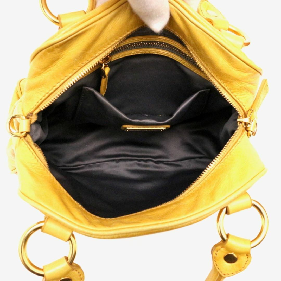 miumiu(ミュウミュウ)のミュウミュウ ホーボー ハンドバッグ ショルダーバッグ 2way 本革 イエロー レディースのバッグ(ハンドバッグ)の商品写真