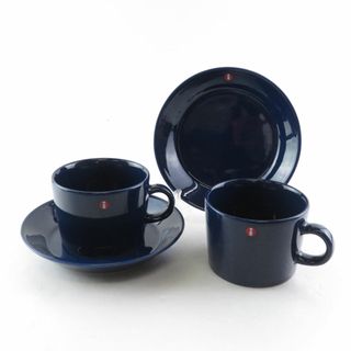 イッタラ(iittala)の美品 iittala イッタラ ティーマ カップ＆ソーサー 2客 ペア 220ml 15cmプレート ティー/珈琲 北欧 SU6788S (グラス/カップ)