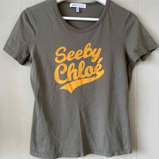 シーバイクロエ(SEE BY CHLOE)のシーバイクロエ　ロゴ入りTシャツ半袖（S）(Tシャツ(半袖/袖なし))