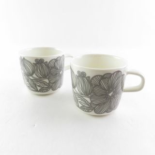 マリメッコ(marimekko)の美品 marimekko マリメッコ KURJENPOLVI クルイェンポルヴィ コーヒーカップ 2点 ペア 珈琲 廃盤 北欧 SU6801S (グラス/カップ)