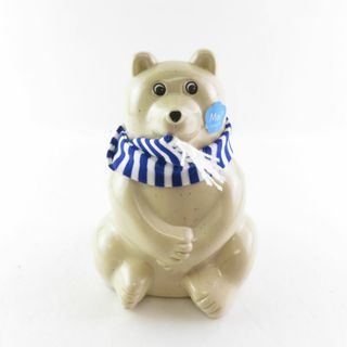 美品 Polar Bear Money Box ポーラーベア しろくま貯金箱 白クマ フィンランド 北欧 雑貨 2019 青 SU6808H (置物)