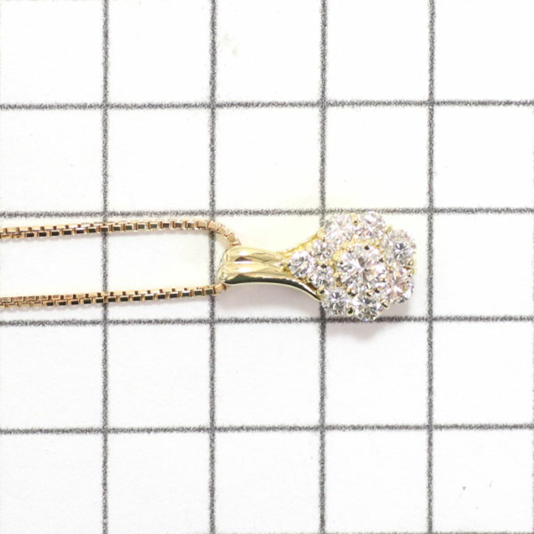 K18YG ダイヤモンド ペンダントネックレス 1.01ct フラワー レディースのアクセサリー(ネックレス)の商品写真