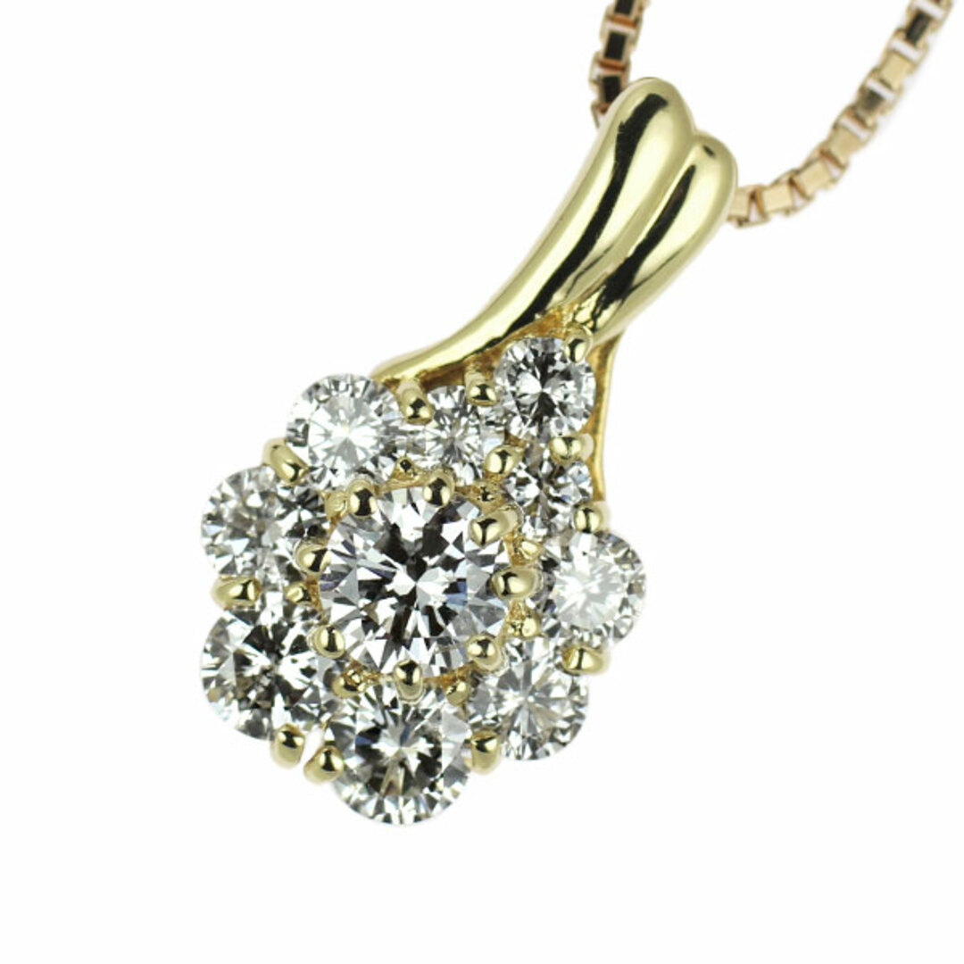 K18YG ダイヤモンド ペンダントネックレス 1.01ct フラワー レディースのアクセサリー(ネックレス)の商品写真