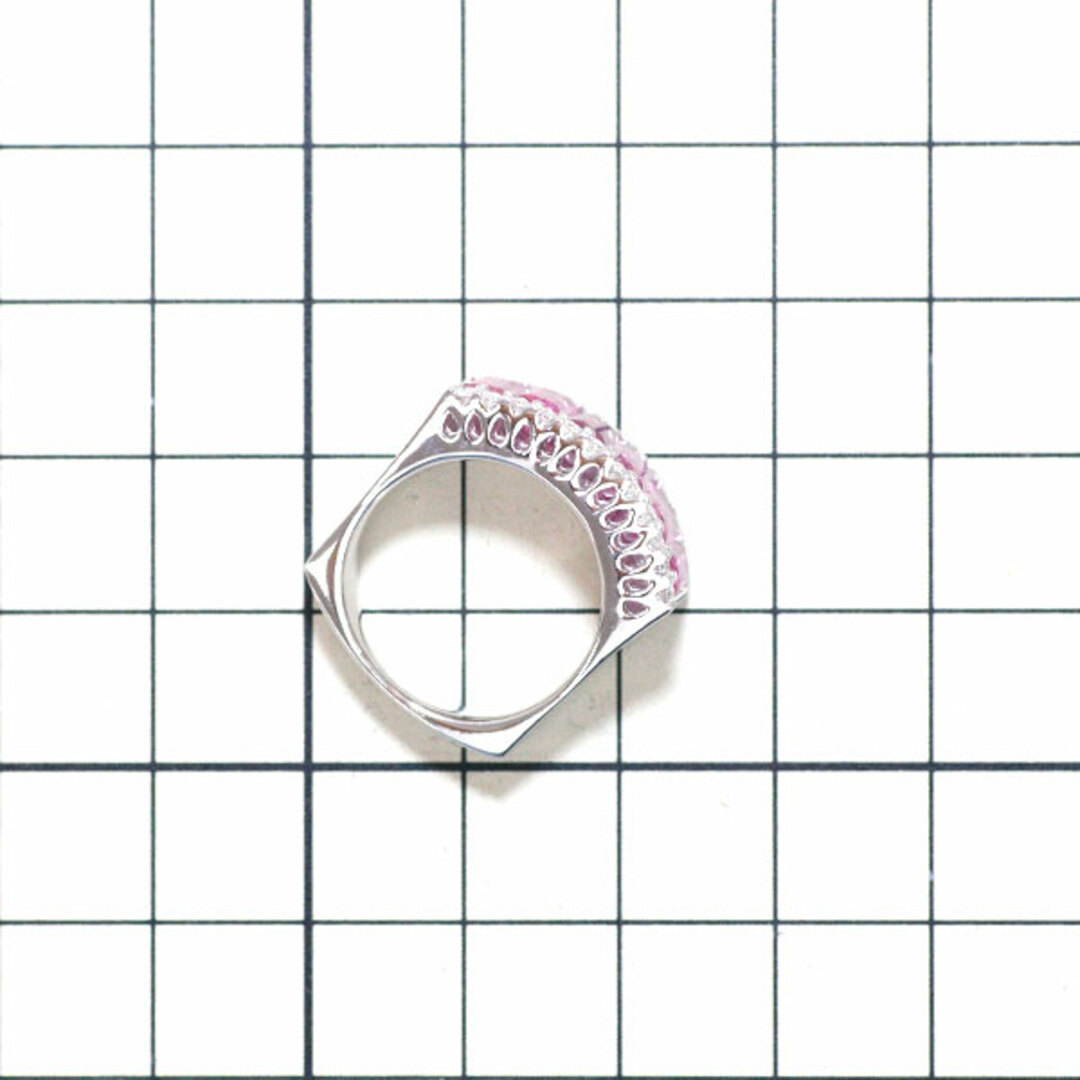 K18WG ピンクサファイア ダイヤモンド リング 4.24ct D0.35ct  レディースのアクセサリー(リング(指輪))の商品写真