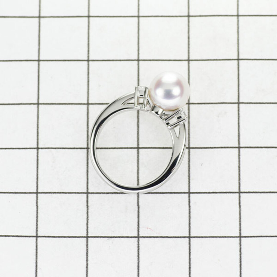 MIKIMOTO(ミキモト)のミキモト Pt950 アコヤ 真珠 ダイヤモンド リング 径約8.0mm レディースのアクセサリー(リング(指輪))の商品写真