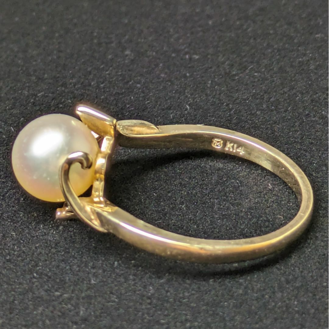 MIKIMOTO(ミキモト)の961 ミキモトパールリングK14YGイエローゴールド7.5mm13号 レディースのアクセサリー(ネックレス)の商品写真