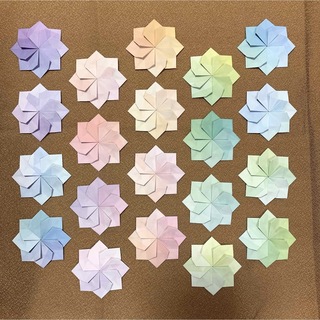お花 グラデーション(小) 20個 折り紙メダル(各種パーツ)