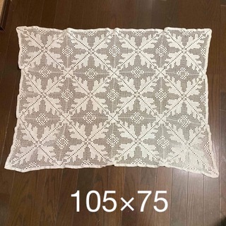 テーブルクロス　レース　手編み　美品　ハンドメイド(テーブル用品)