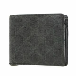 グッチ(Gucci)のグッチ 118379 GGプラス 折り財布 ウォレット レザー PVC ブラック(財布)