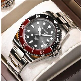 ◆ 新品 ◆ WOMAGE ミリタリー ビジネス 腕時計 ブラック レッド(腕時計(アナログ))