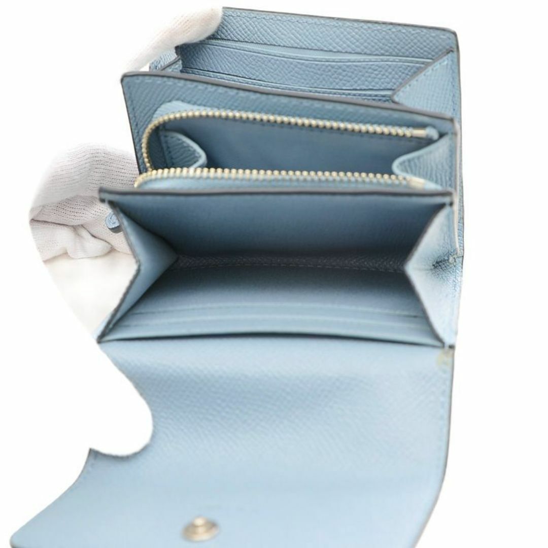 COACH(コーチ)のコーチ 折り財布 ウォレット フラップ 2つ折り レザー 本革 水色 ブルー レディースのファッション小物(財布)の商品写真