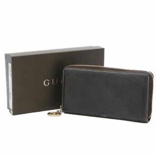 グッチ(Gucci)のグッチ 212110 シマ 長財布 ロングウォレット ラウンドジップ ブラック(財布)