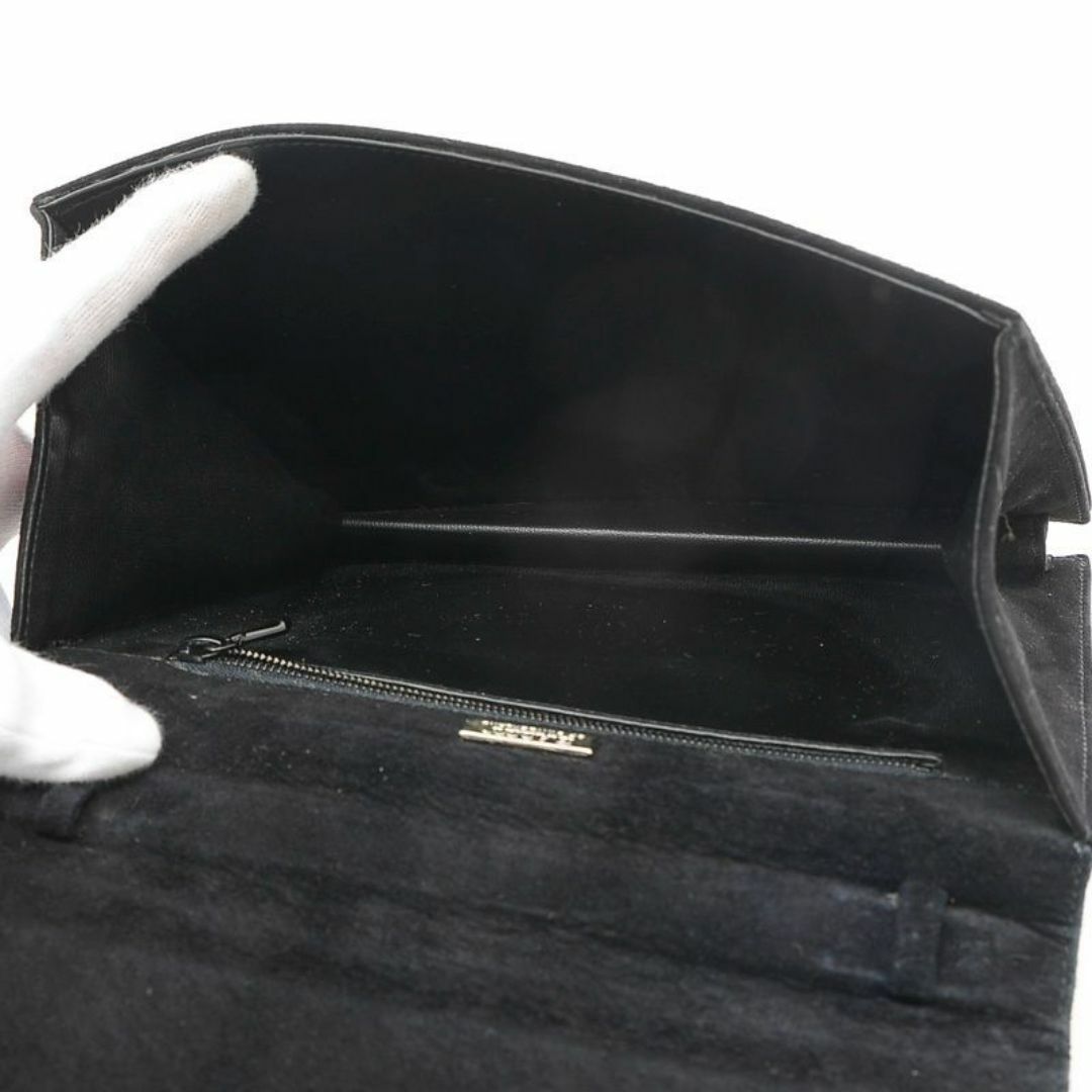 Bally(バリー)のバリー ハンドバッグ ワンショルダー ラインストーン フラップ スウェード 黒 レディースのバッグ(ハンドバッグ)の商品写真