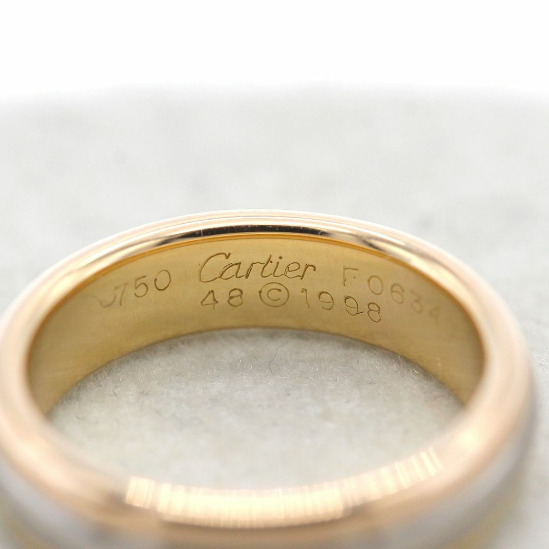 Cartier(カルティエ)の美品 カルティエ ウェディング トリニティ リング 750 #48 A04840 レディースのアクセサリー(リング(指輪))の商品写真