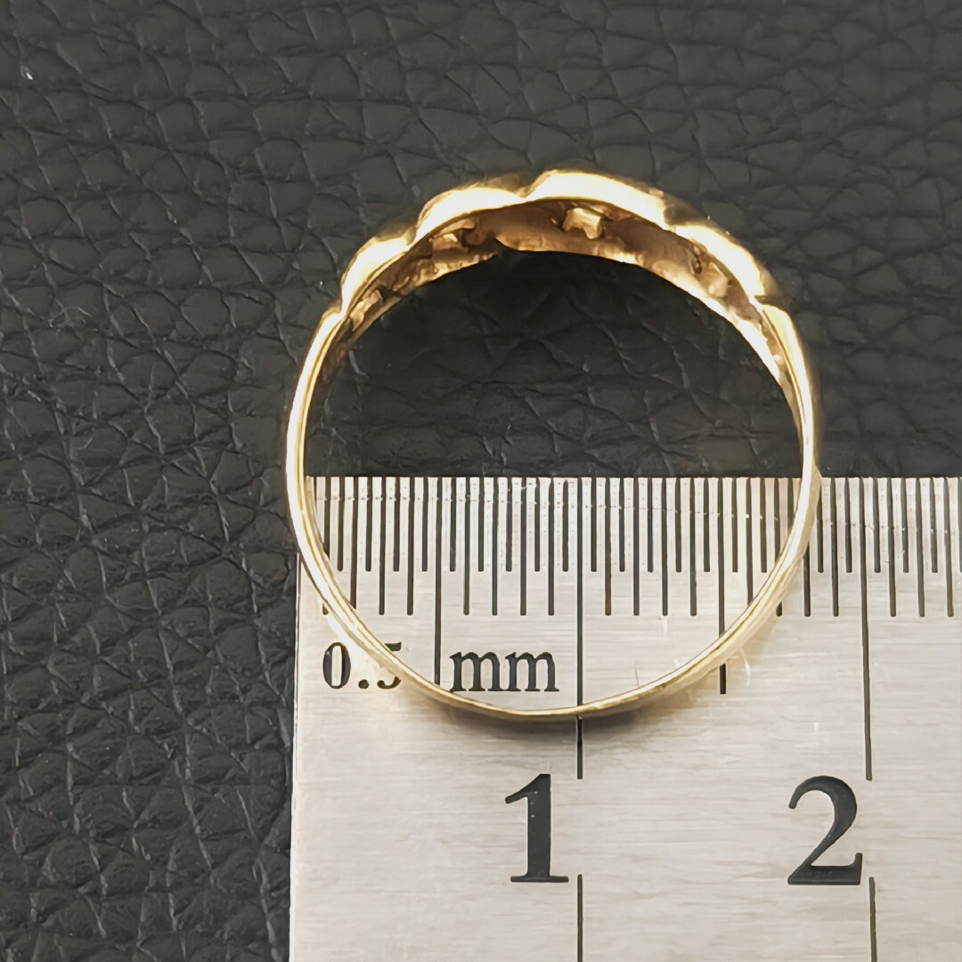(Y051303) K18 喜平 編み リング 指輪 YG 18金 レディースのアクセサリー(リング(指輪))の商品写真