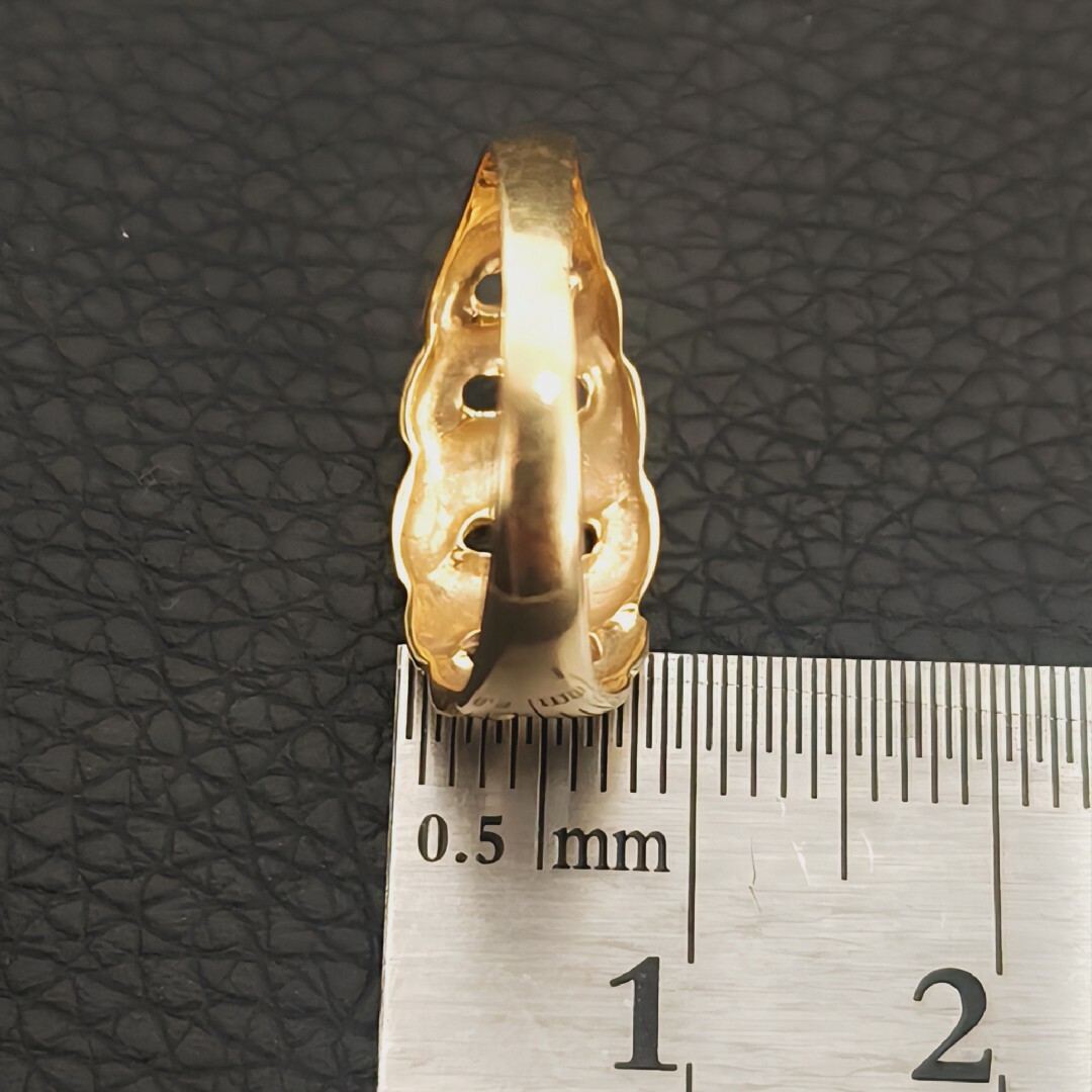 (Y051303) K18 喜平 編み リング 指輪 YG 18金 レディースのアクセサリー(リング(指輪))の商品写真