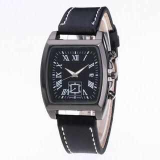 ♦即購入OK♦ 新品 スクエア メンズ ビジネス 腕時計 ブラック ブラック(腕時計(アナログ))