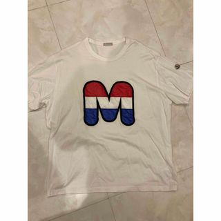 モンクレール(MONCLER)のLサイズ】モンクレール　MONCLER 半袖Tシャツ　ホワイト　センターMロゴ白(Tシャツ/カットソー(半袖/袖なし))